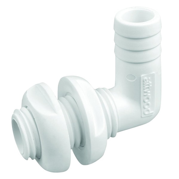 Attwood Attwood White Plastic 90 Degree Thru-Hull Connector - 3/4in Inner Diameter 3877-3 - main